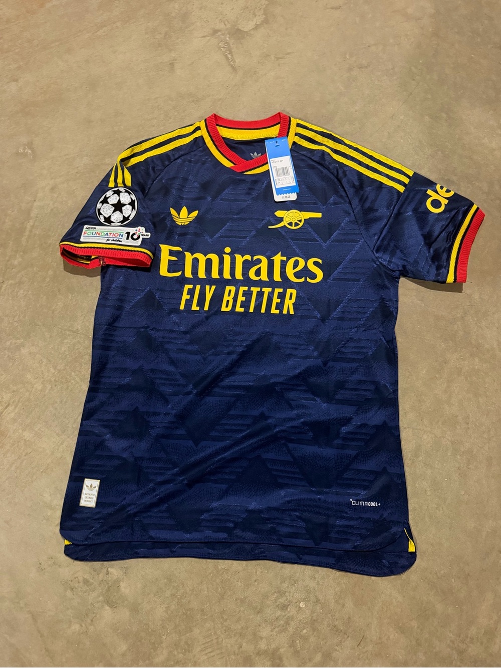 Adidas Arsenal Saka Men's Navy 'Emirates' Football Jersey *Fits Like MEDIUM